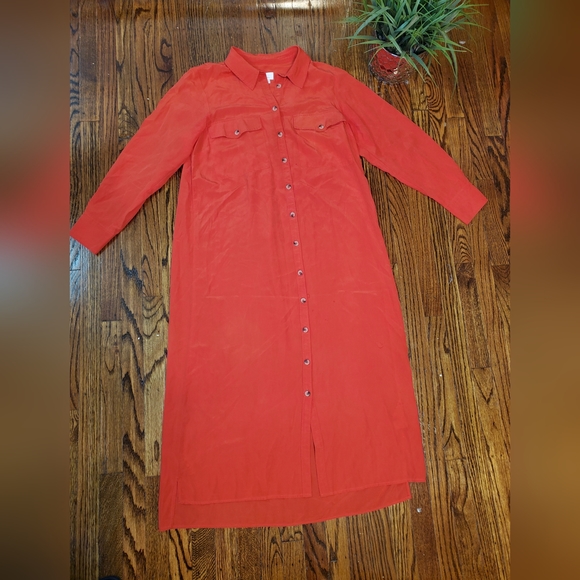 Anthropologie Long-Sleeve Silk Shirt Dress - Picture 6 of 12